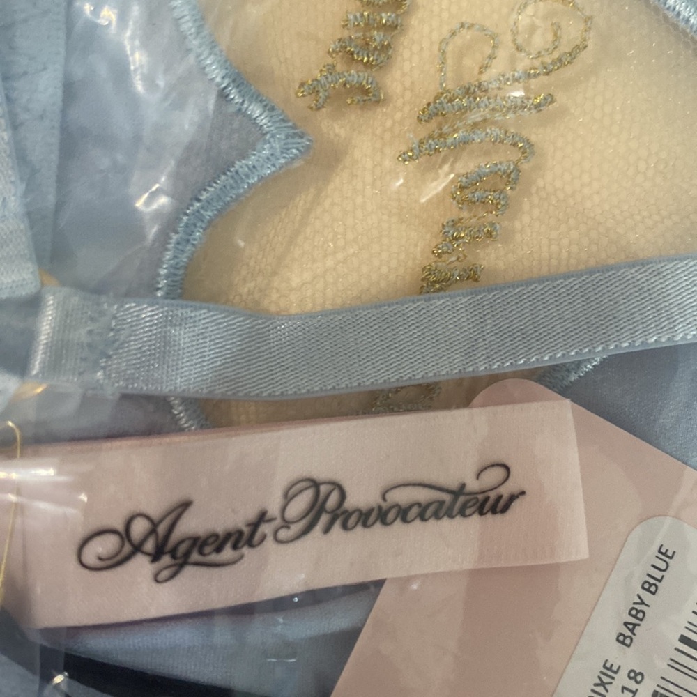 - NWT Agent Provocateur Ettie bridal Trixie baby blue AP M/L - Picture 5 of 6